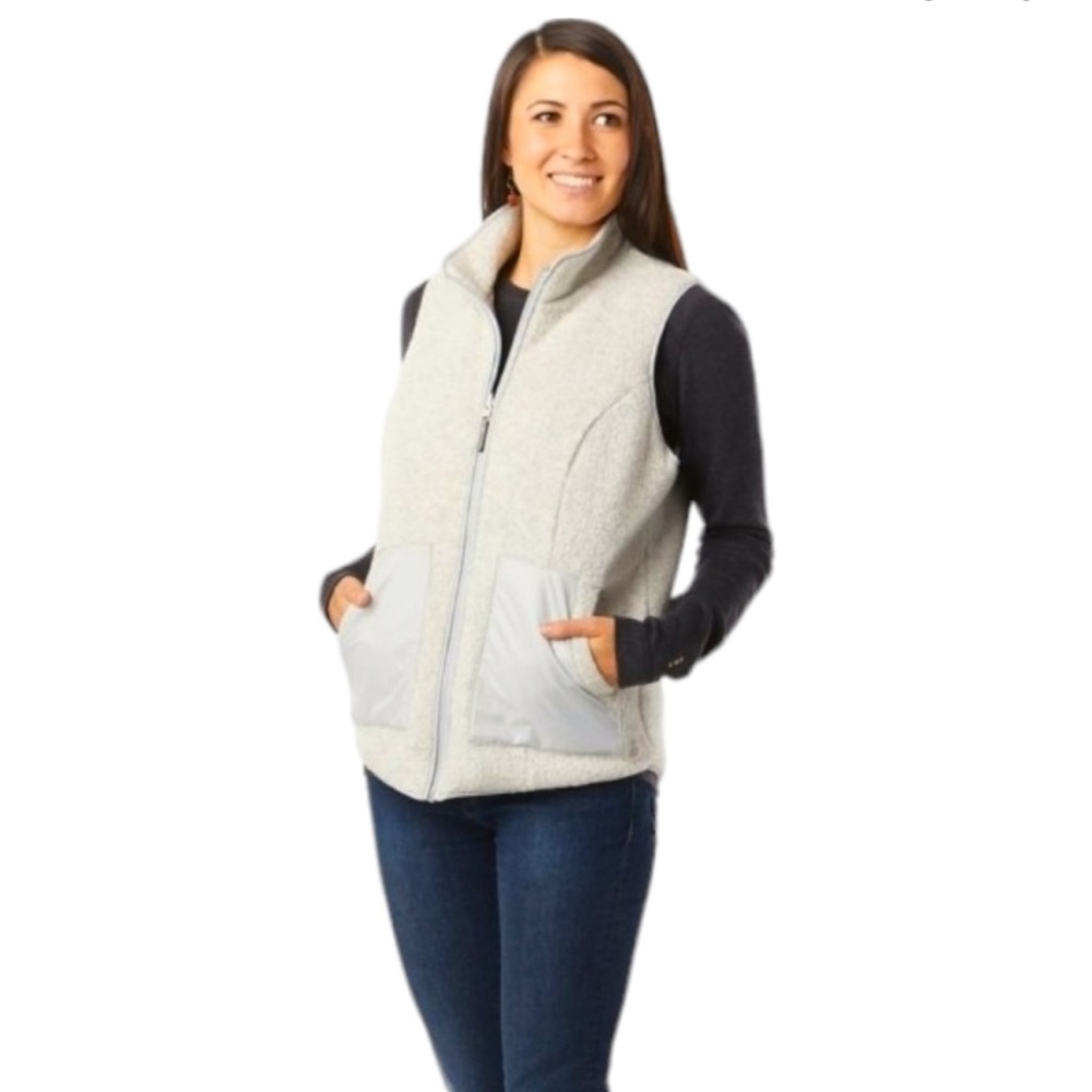 Smartwool Anchor Line Reversible Sherpa Vest Storm Grey, Ice Blue